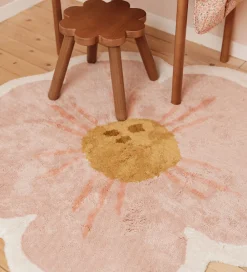 Little Dutch Tæpper|Gulvtæpper*Gulvtæppe - 110x110 cm - Pink Blomst