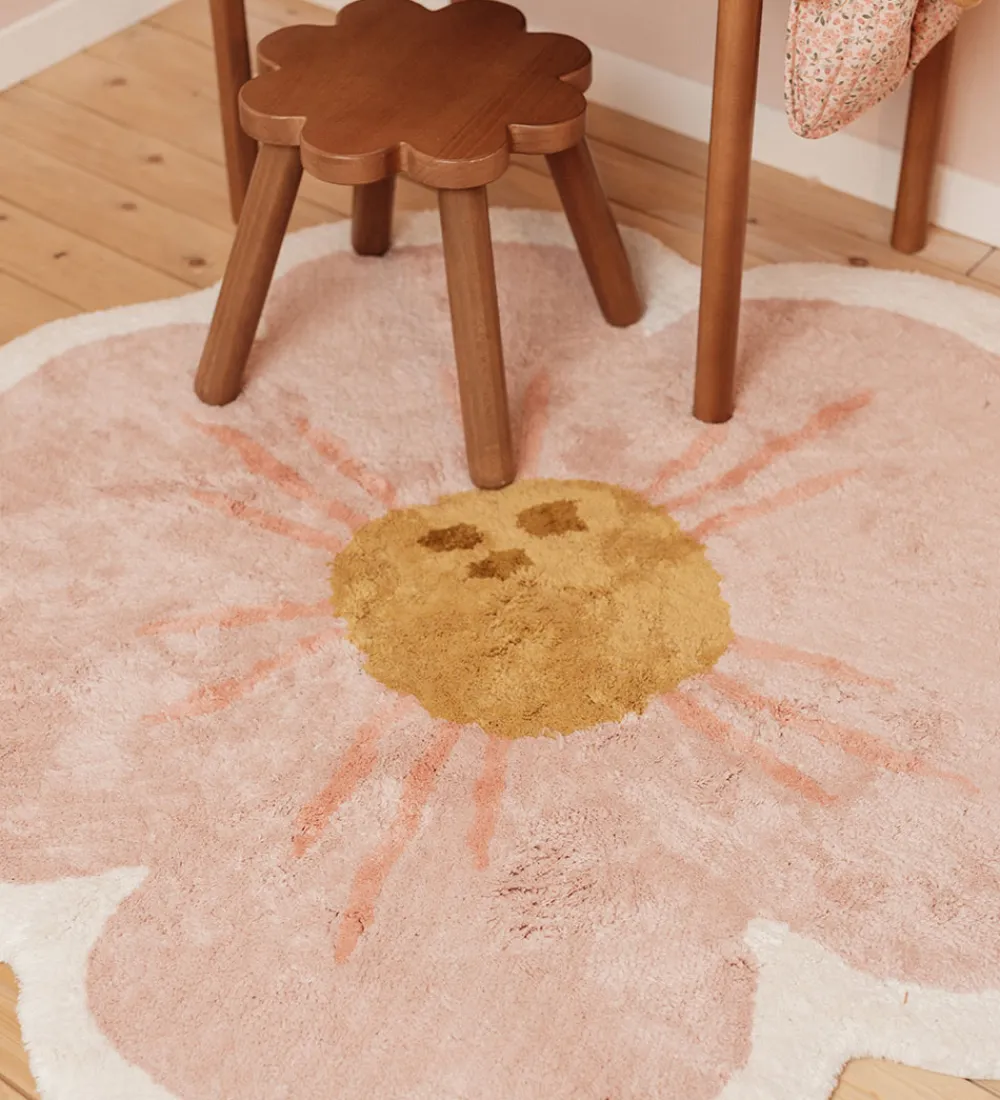Little Dutch Tæpper|Gulvtæpper*Gulvtæppe - 110x110 cm - Pink Blomst