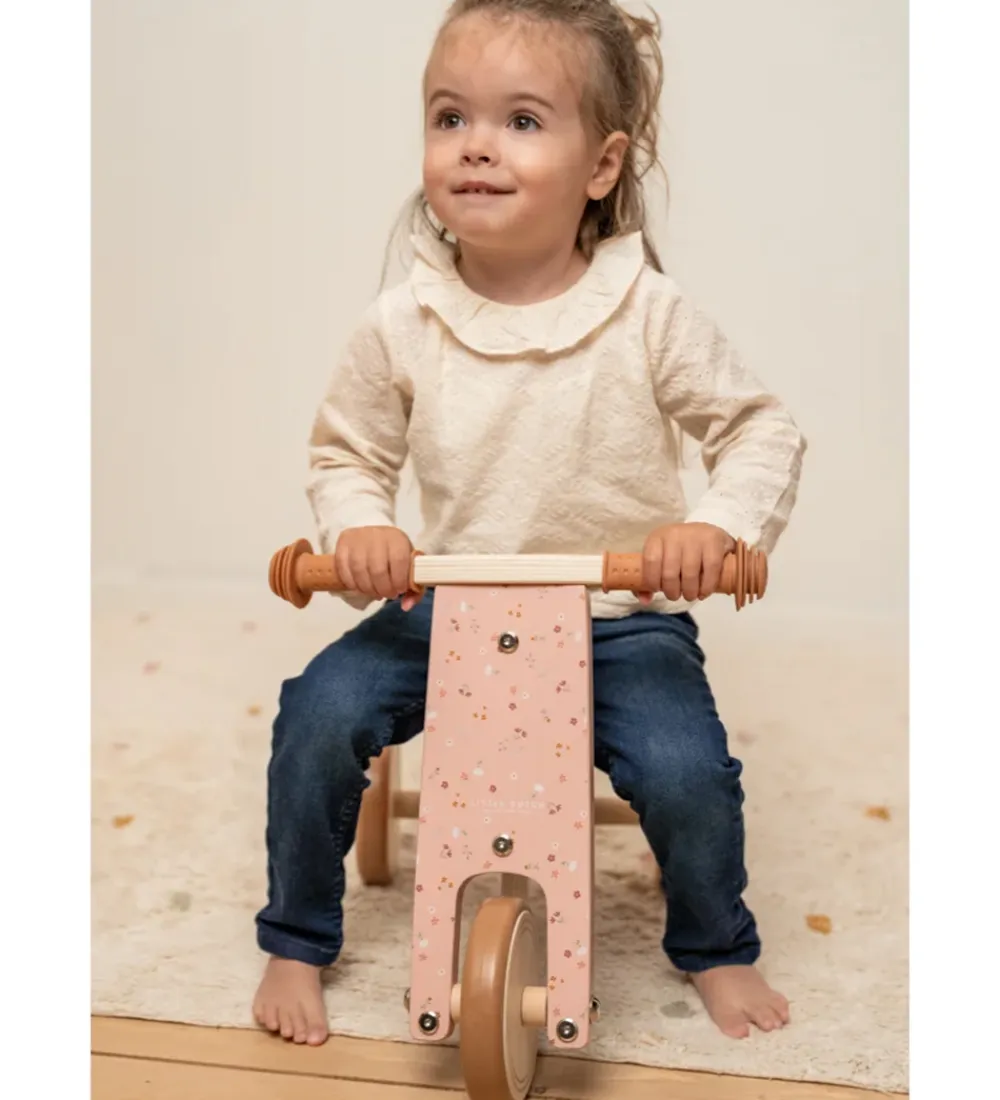 Trælegetøj|Løbecykler-Little Dutch Løbecykel - Træ - Pink Flower