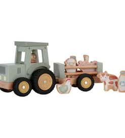 Traktorer-Little Dutch Traktor m. Trailer - Træ - Little Farm