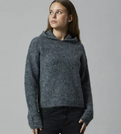 Hættetrøjer-LMTD Hættetrøje - Strik - NlfNulo - Dark Grey Melange