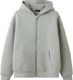Cardigans-LMTD Scuba Cardigan - NlnHalfa - Light Grey Melange