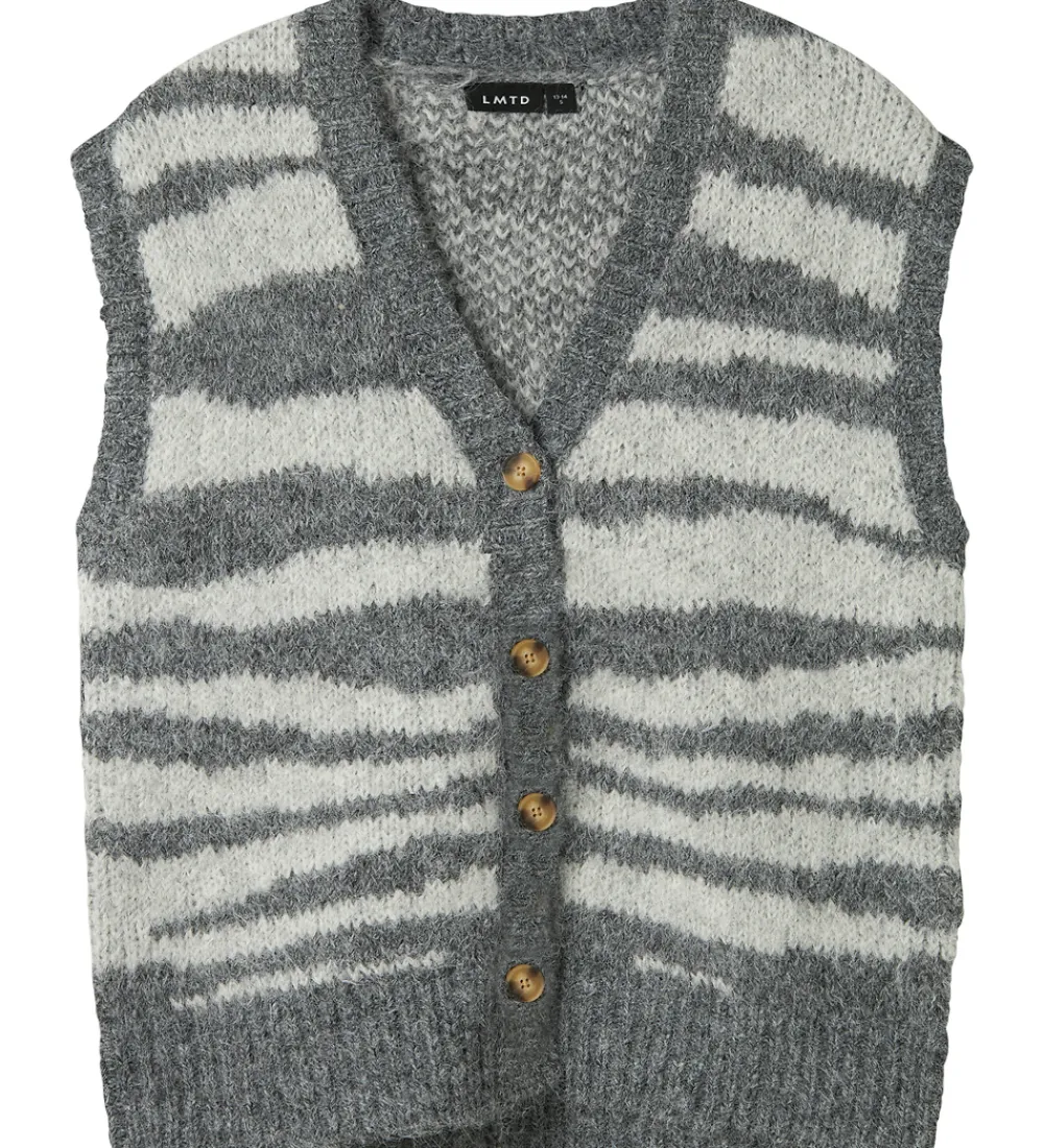 LMTD Veste*Vest - NlfNulos - Kort Strik - Dark Grey Melange