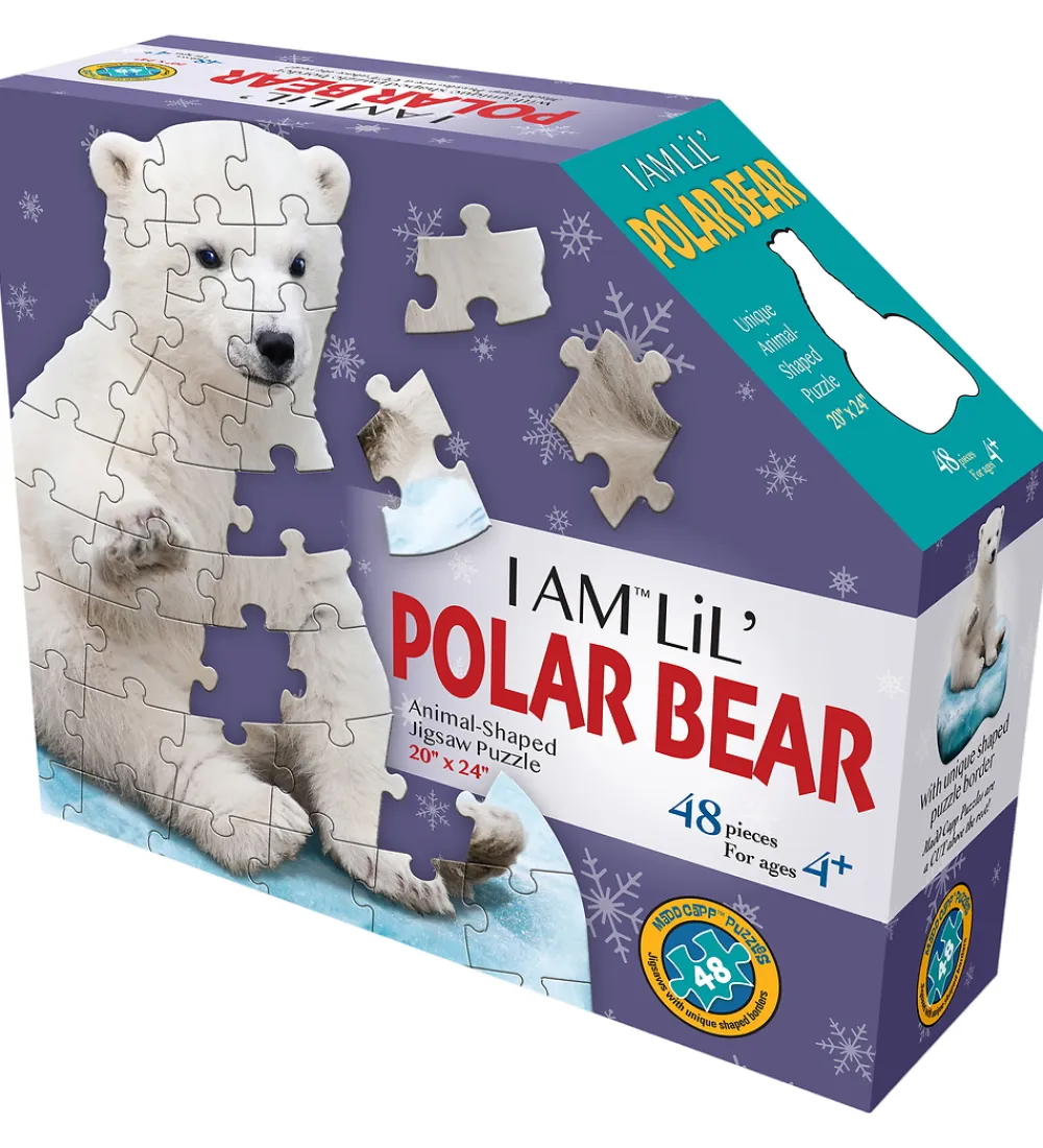 Puslespil-Madd Capp Puzzles Puslespil - I Am LiL' Polar Bear - 48 Brikker