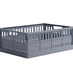 Foldekasser|Bokse Og Kasser-Made Crate Foldekasse - Maxi - 48x33x17,5 cm - Blue Grey