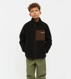 Mads Nørgaard Fleece*Fleecejakke - Teddy - Jeffo - Jet Black m. Brun
