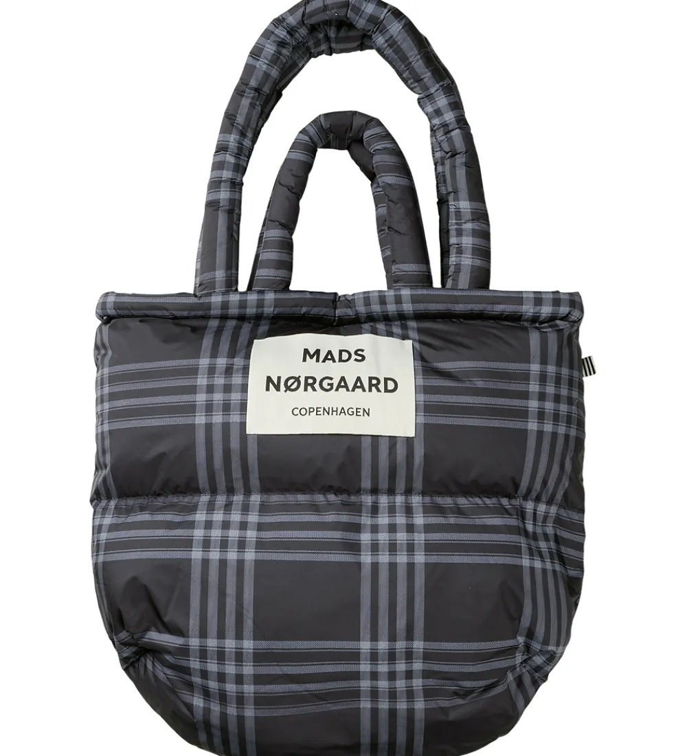 Tasker|Shoppers-Mads Nørgaard Shopper - Light Ripstop Pillow - Black/Vanilla Ice