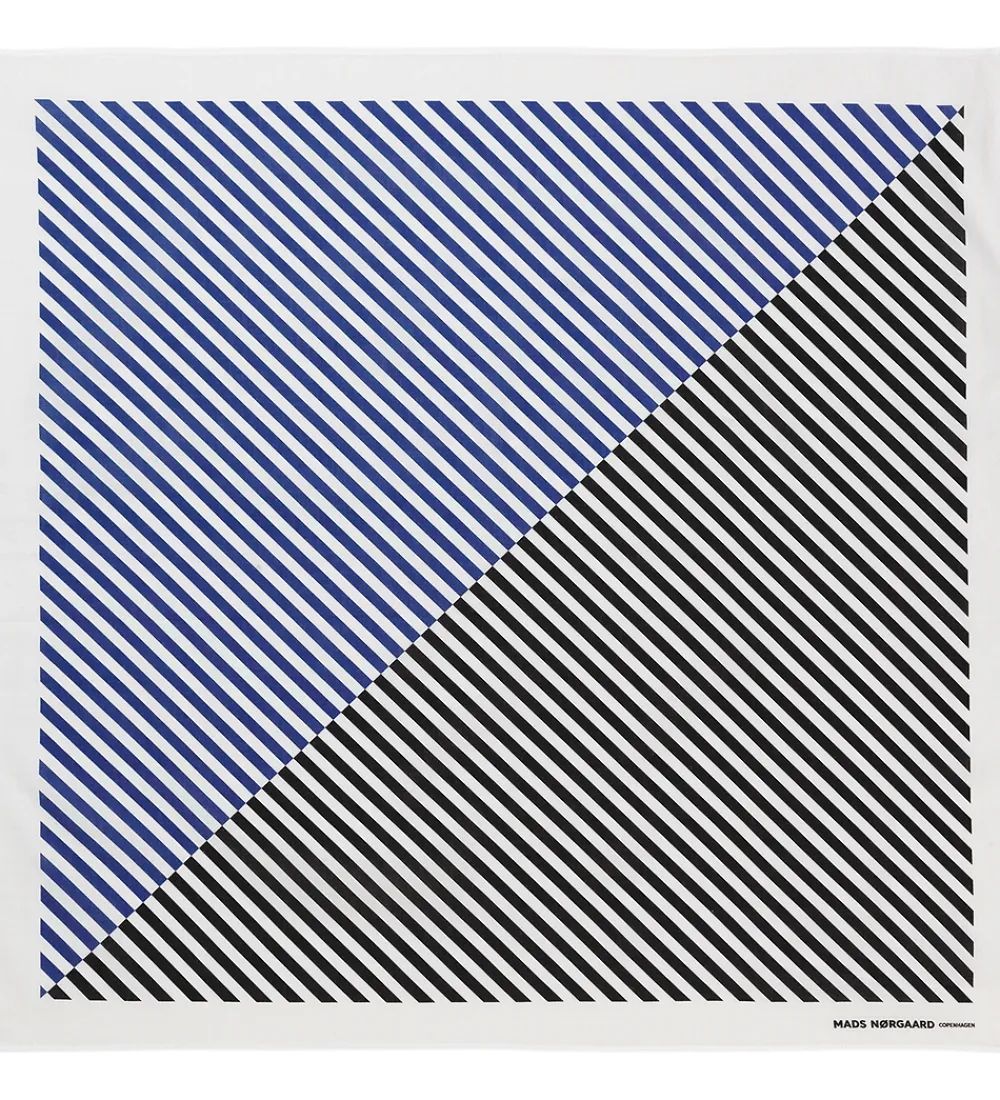 Mads Nørgaard Tørklæder*Tørklæde - 55x55cm - Bluing/Jet Black Stribet