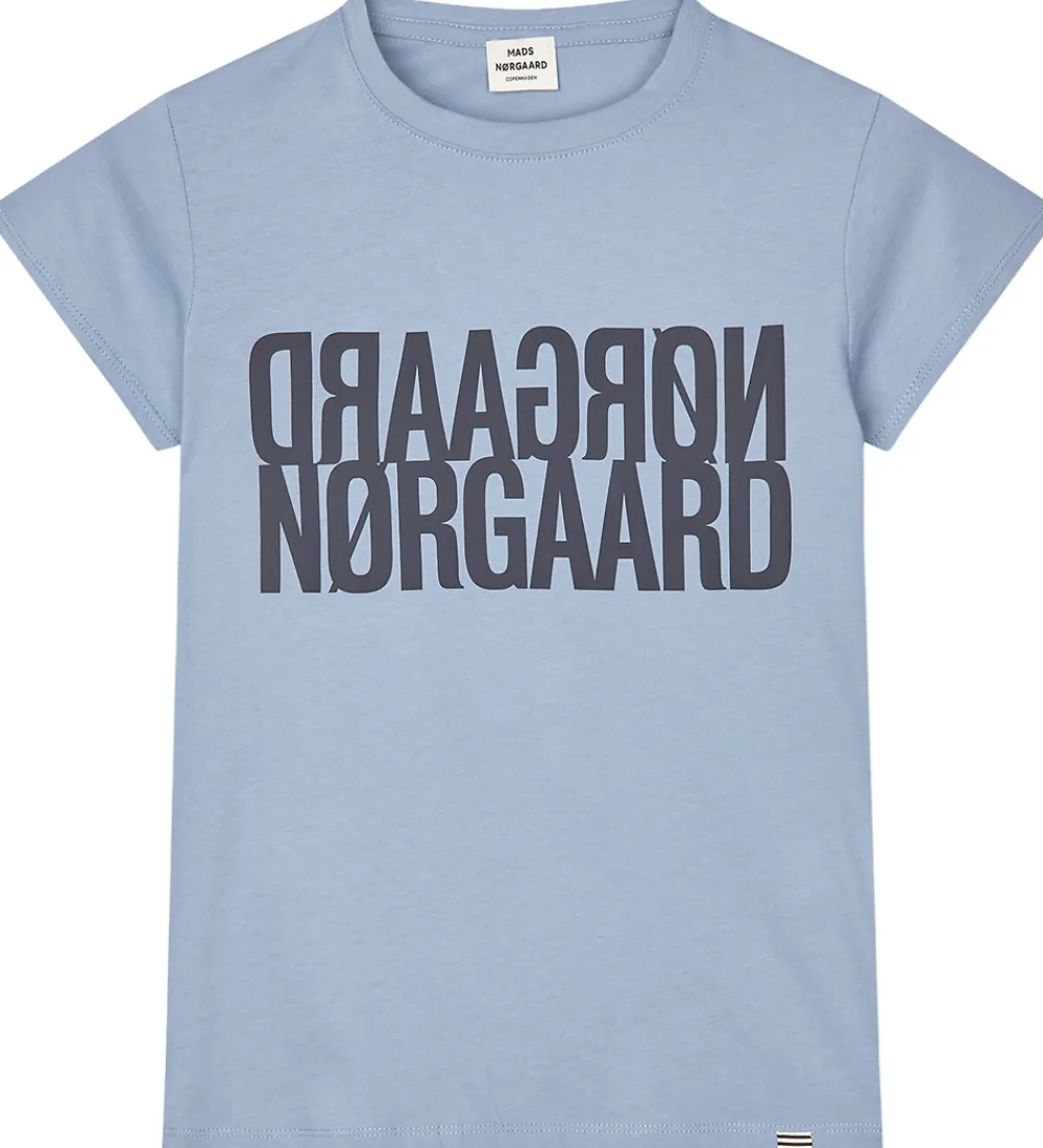 Mads Nørgaard T-Shirts*T-shirt - Tuvina Logo - Faded Denim