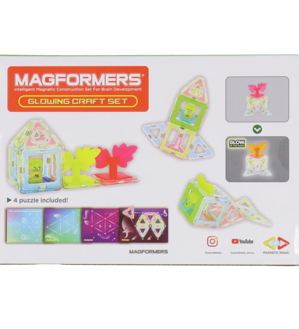 Magformers Magnetlegetøj*Magnetsæt - 20 Dele - Glowing Craft