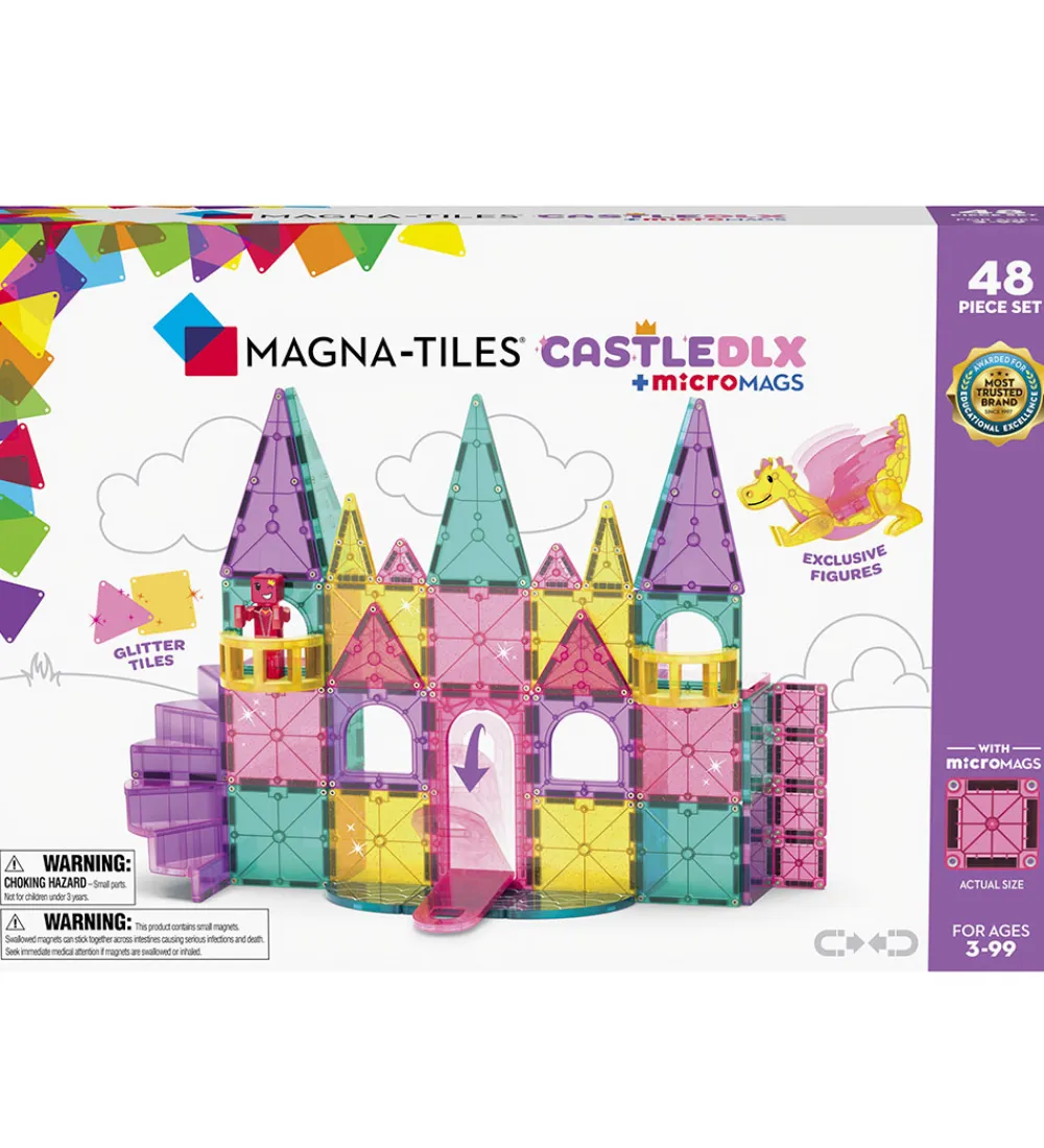 Magna-Tiles Magnetlegetøj*Magnetsæt - 48 Dele - Castle Deluxe + MicroMAGS