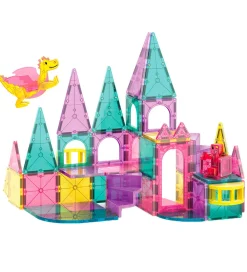 Magna-Tiles Magnetlegetøj*Magnetsæt - 48 Dele - Castle Deluxe + MicroMAGS