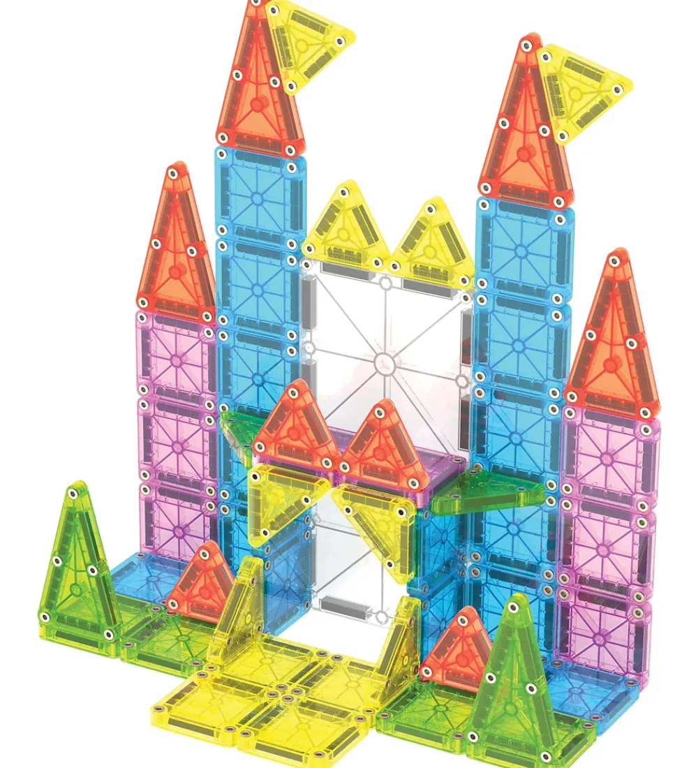 Magnetlegetøj|Konstruktionslegetøj-Magna-Tiles Magnetsæt - 55 Dele - Deluxe Travel Set + MicroMAGS