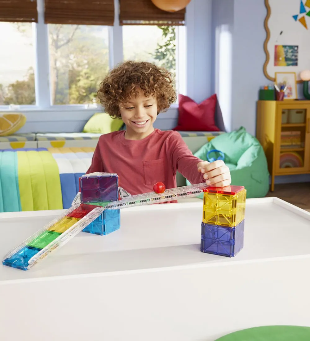 Magna-Tiles Magnetlegetøj|Konstruktionslegetøj*Magnetsæt - 33 Dele - Small Rail Racer + MicroMAGS