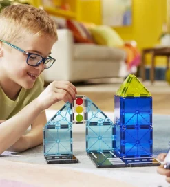 Magnetlegetøj|Konstruktionslegetøj-Magna-Tiles Magnetsæt - 20 Dele - Police Patrol