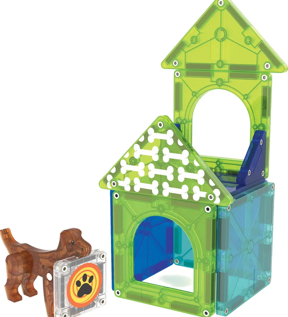 Magna-Tiles Magnetlegetøj|Konstruktionslegetøj*Magnetsæt - 13 Dele - Dog House + MicroMAGS