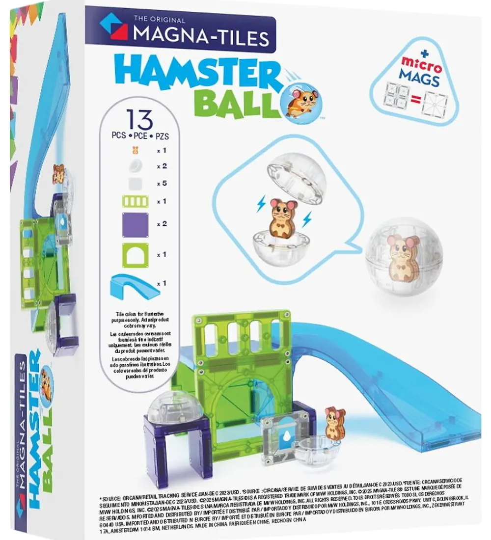 Magna-Tiles Magnetlegetøj|Konstruktionslegetøj*Magnetsæt - 13 Dele - Hamster Wheel + MicroMAGS