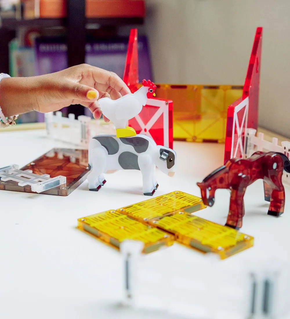 Magna-Tiles Magnetlegetøj*Magnetsæt - 25 Dele - Farm Animals