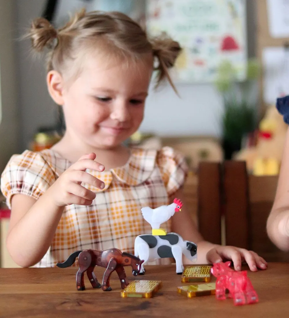 Magna-Tiles Magnetlegetøj*Magnetsæt - 25 Dele - Farm Animals