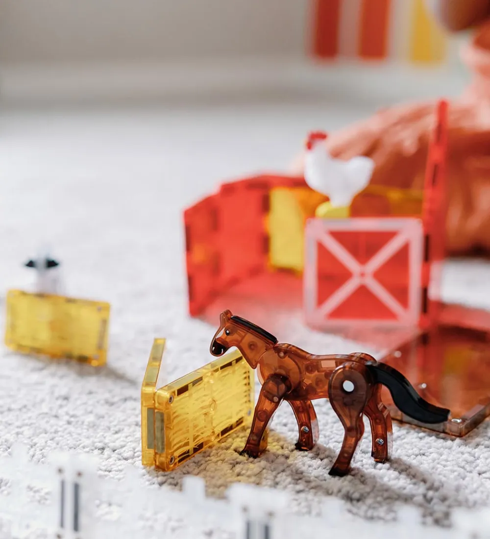 Magna-Tiles Magnetlegetøj*Magnetsæt - 25 Dele - Farm Animals