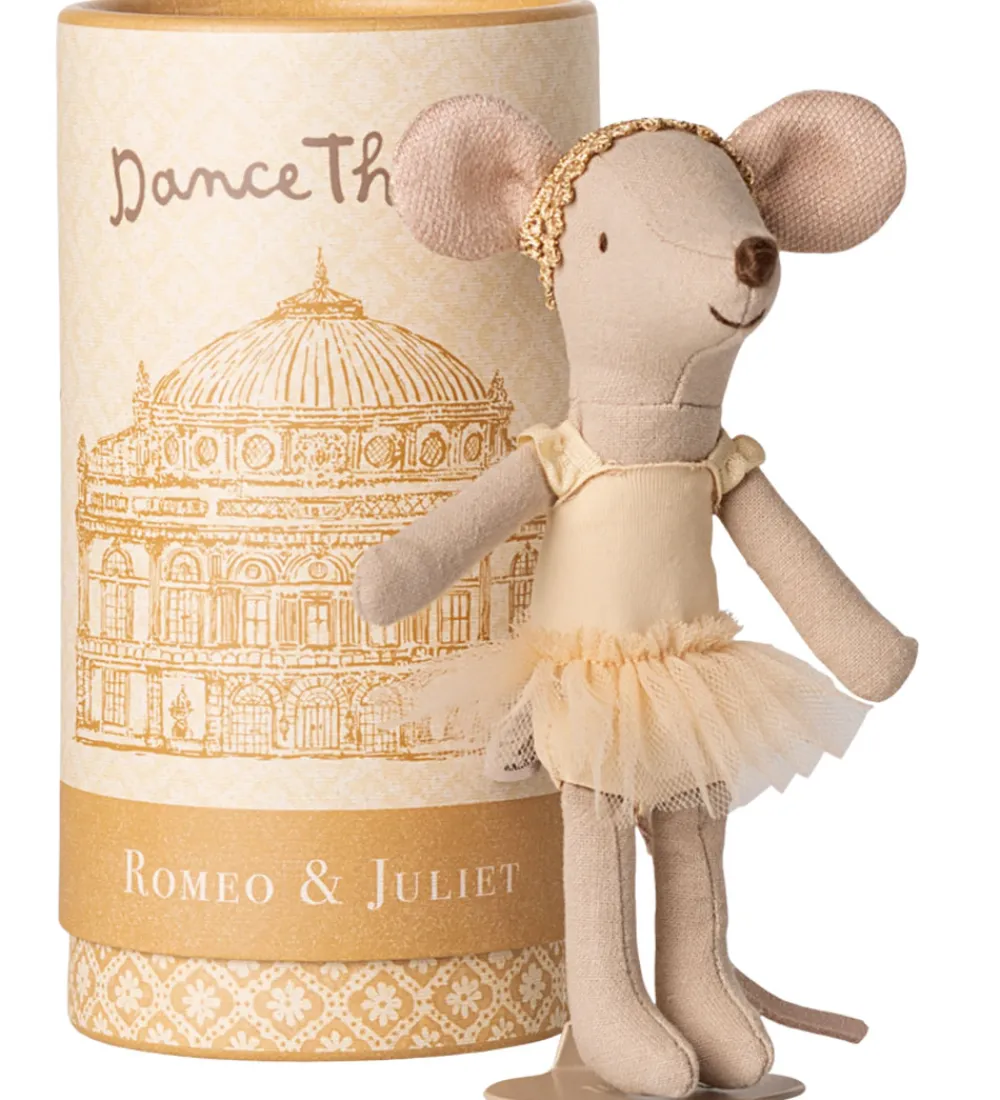 Dukker Og Tilbehør-Maileg Balletdanser Mus m. Stativ - Julie - Storesøster - Beige