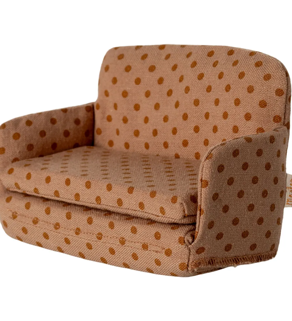 Dukker Og Tilbehør-Maileg Miniature Sofaseng - Mus -Prikker
