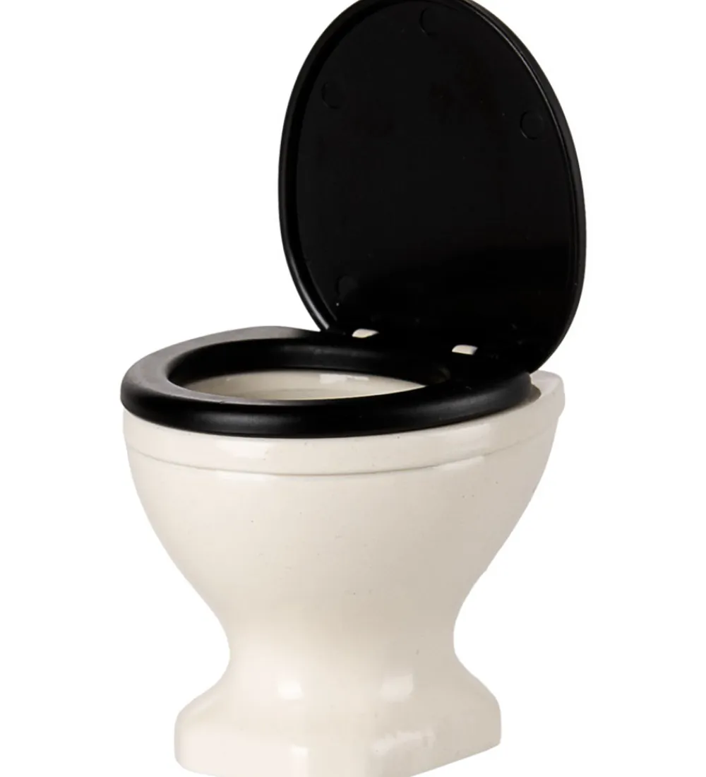 Maileg Dukker Og Tilbehør*Miniature Toilet - Mus - Råhvid