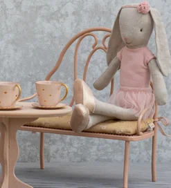 Dukker Og Tilbehør-Maileg Miniature Vintage Bænk - Mini - Rosa