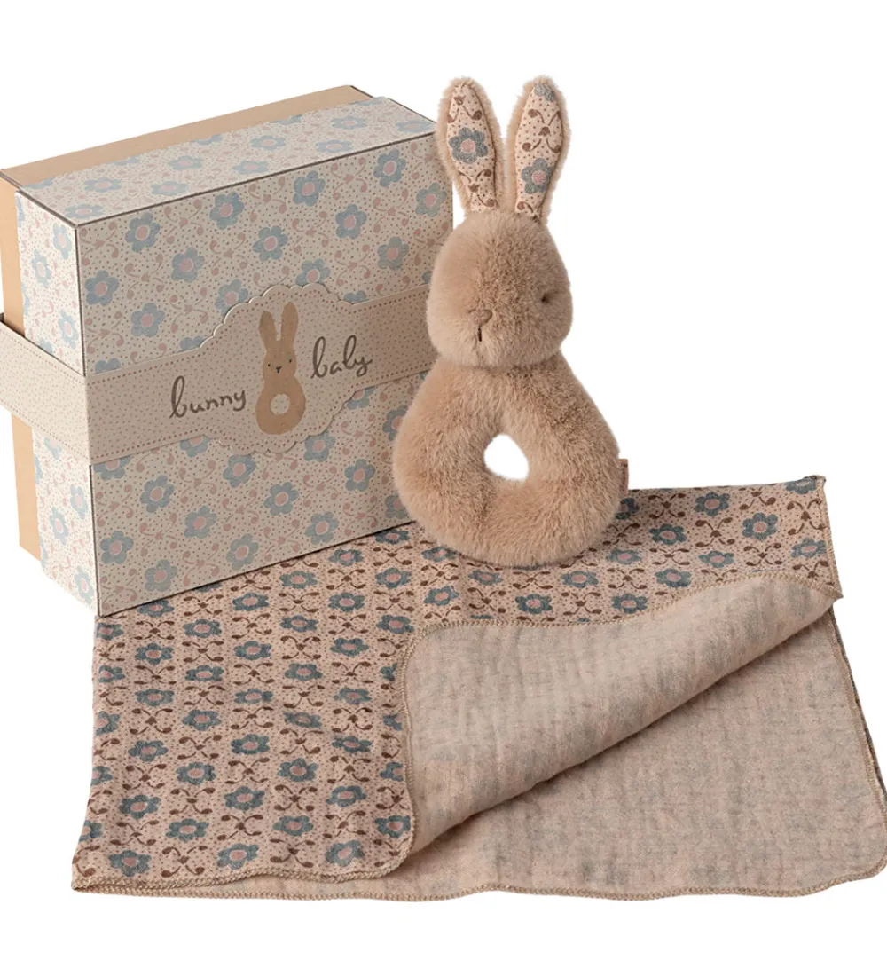Maileg Gribelegetøj*Ranglesæt - Harerangle/Stofble- Cream Peach