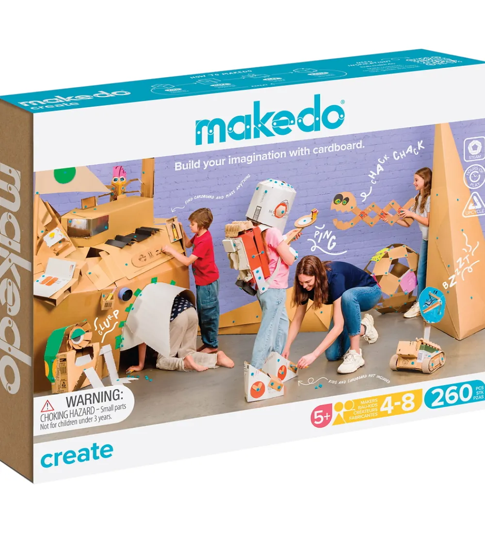 Kreativ Leg|Kreasæt-MakeDo Værktøj til Pap - Create - 260 Dele