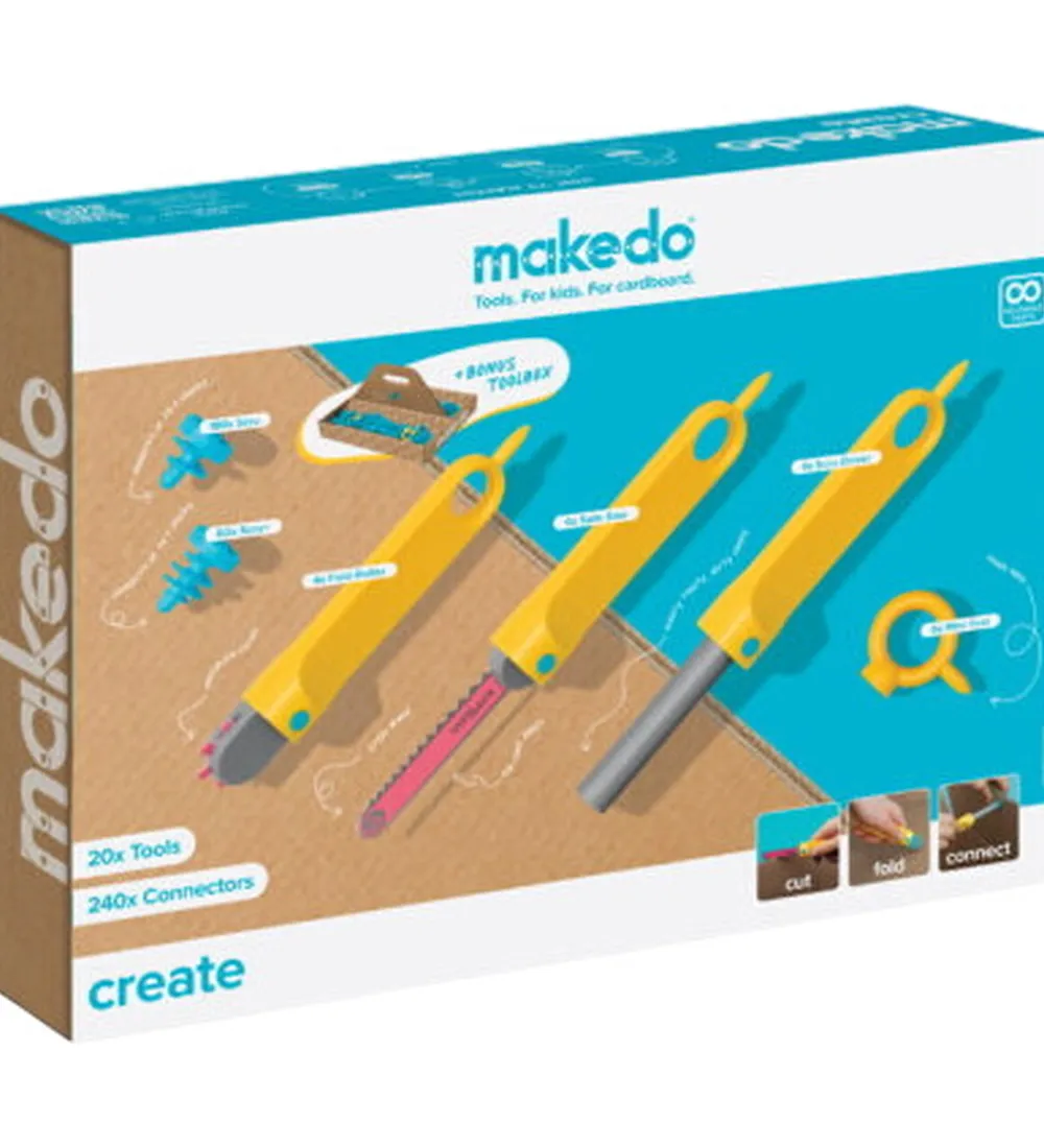 Kreativ Leg|Kreasæt-MakeDo Værktøj til Pap - Create - 260 Dele