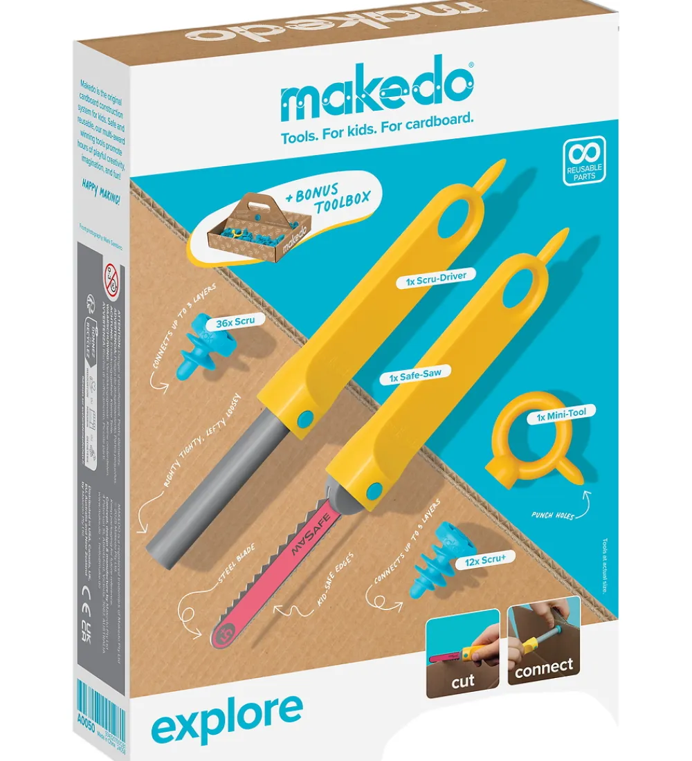 Kreativ Leg|Kreasæt-MakeDo Værktøj til Pap - Explore - 50 Dele