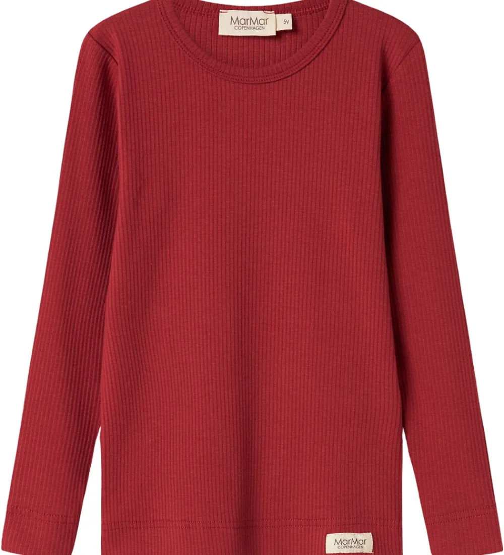 Juletøj-MarMar Bluse - Rib/Modal - Hibiscus Red