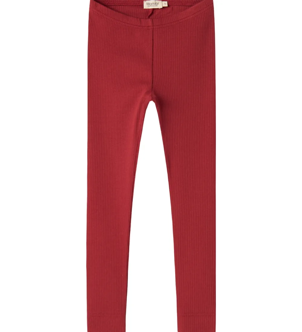MarMar Leggings|Juletøj*Leggings - Rib/Modal - Hibiscus Red