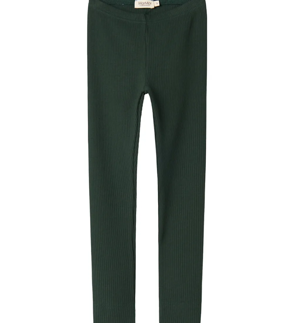 MarMar Leggings|Juletøj*Leggings - Rib/Modal - Dark Leaf