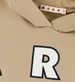 Hættetrøjer-Marni Hættetrøje - Cardboard Beige m. Logo