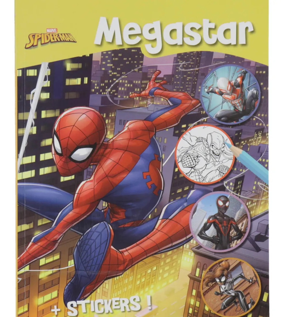 Megastar Malebog*Malebog m. Klistermærker - 128 Sider - Marvel Spiderman