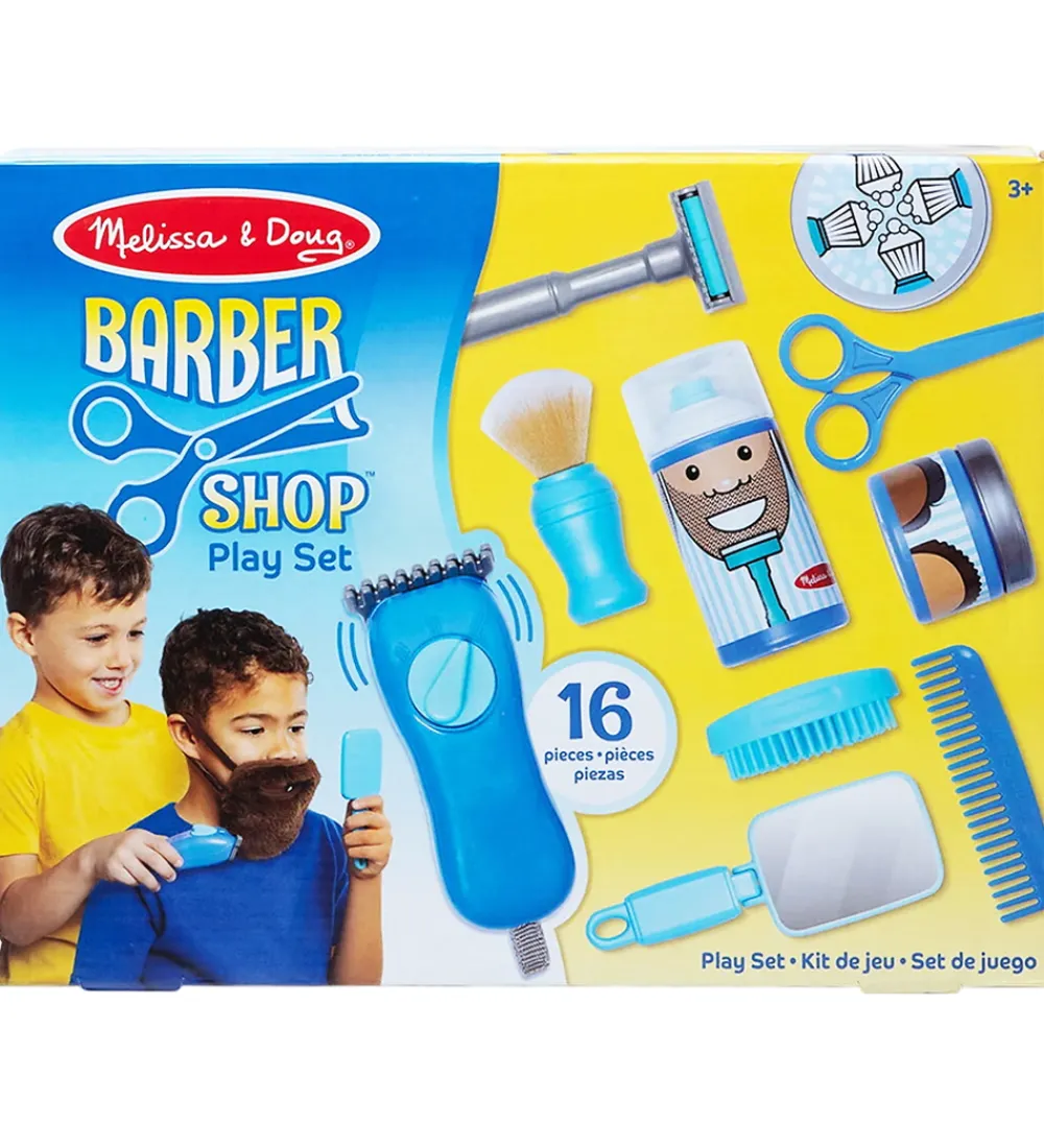 Rolleleg-Melissa & Doug Barber Shop - 16 Dele - Blå