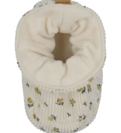 Melton Hjemmesko*Fløjlssko - Noos - Floral - Ecru