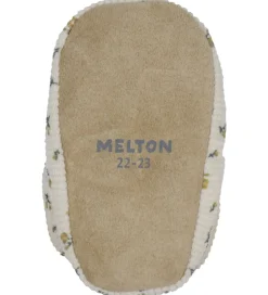 Melton Hjemmesko*Fløjlssko - Noos - Floral - Ecru