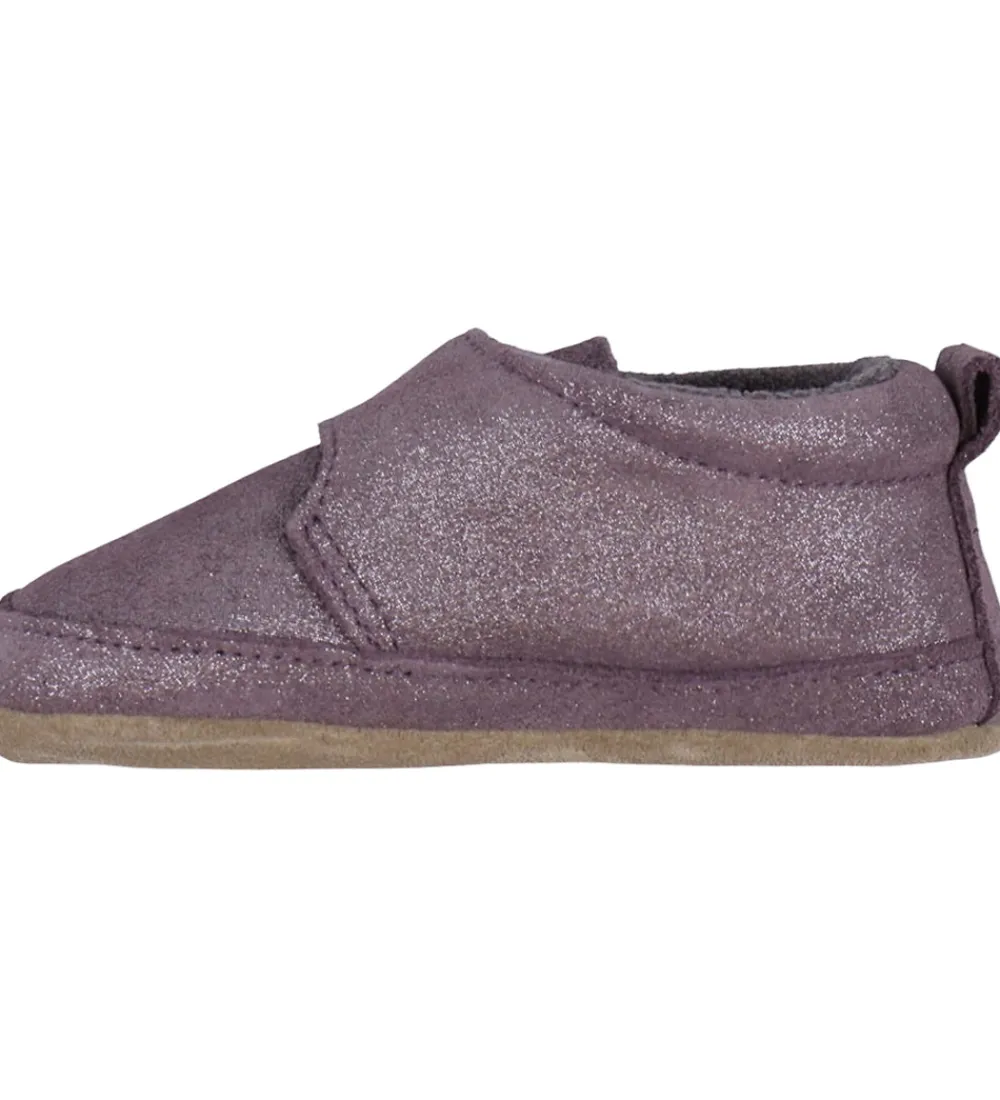 Hjemmesko-Melton Skindfutter - Noos - Shimmer - Purple Dove
