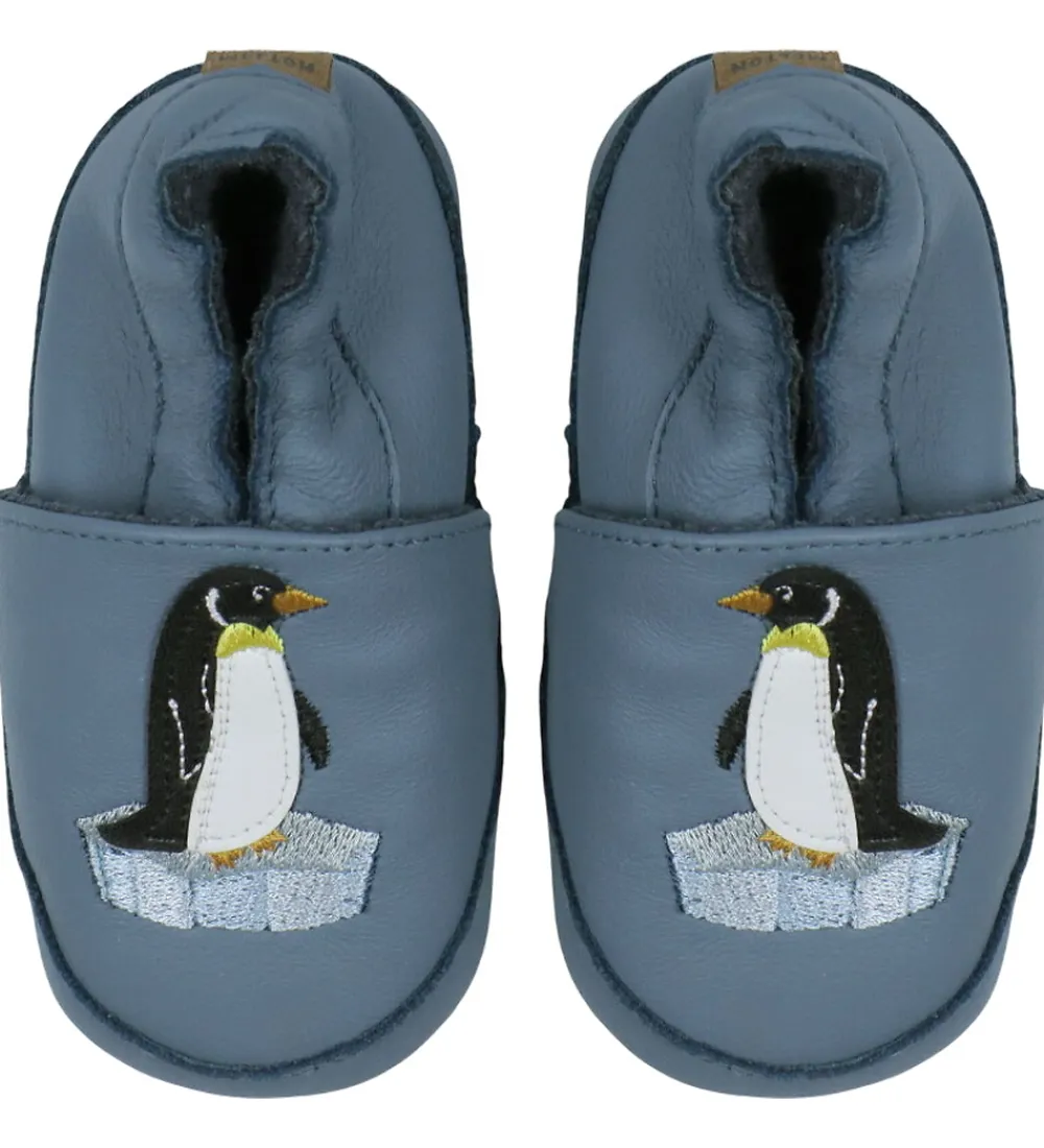 Hjemmesko-Melton Skindfutter - Penguin - Captain's Blue