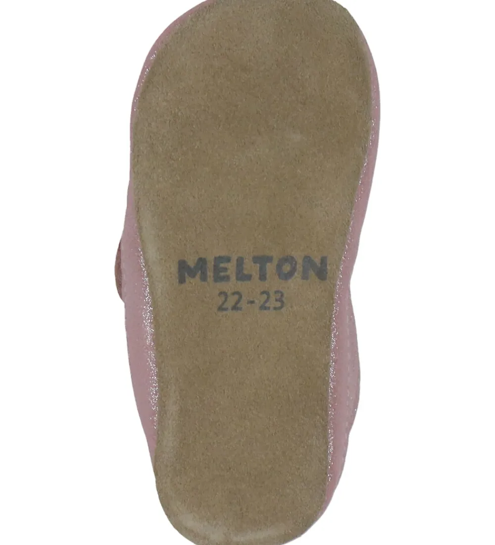 Hjemmesko-Melton Skindfutter - Shimmer - Rose Gray