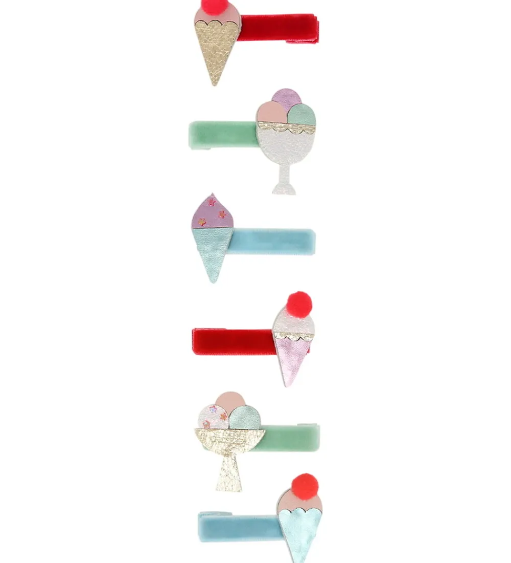 Meri Meri Hårspænder*Hårclips - 6-pak - 4 cm - Ice Cream
