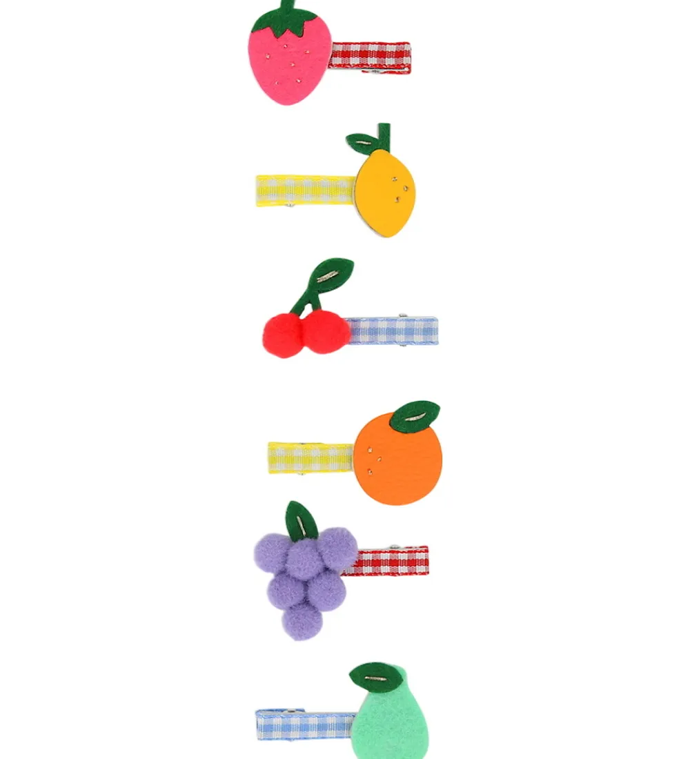 Meri Meri Hårspænder*Hårclips - 6-pak - 4 cm - Fruit