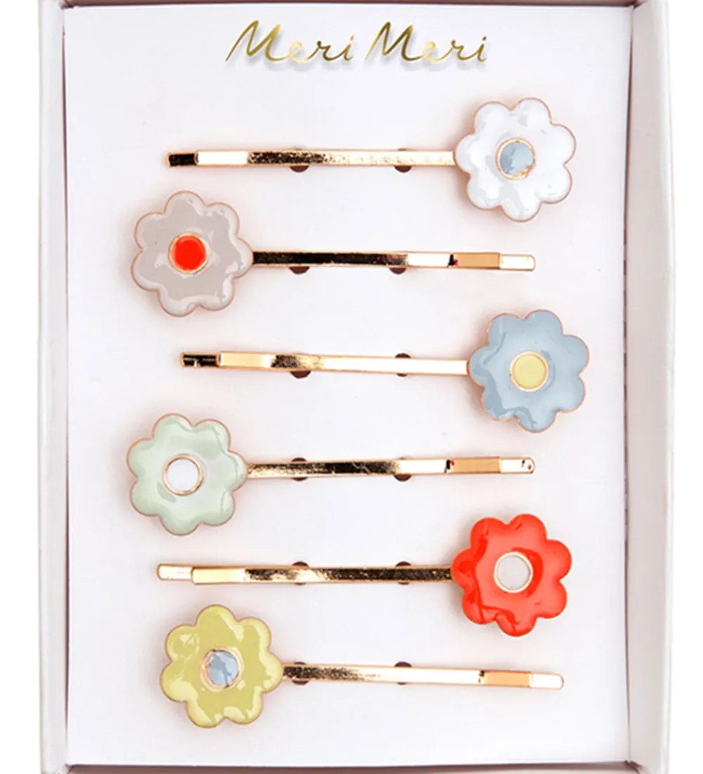 Hårspænder-Meri Meri Hårnåle - 6-pak - Emalje - Daisy - 5,5 cm - Blomster