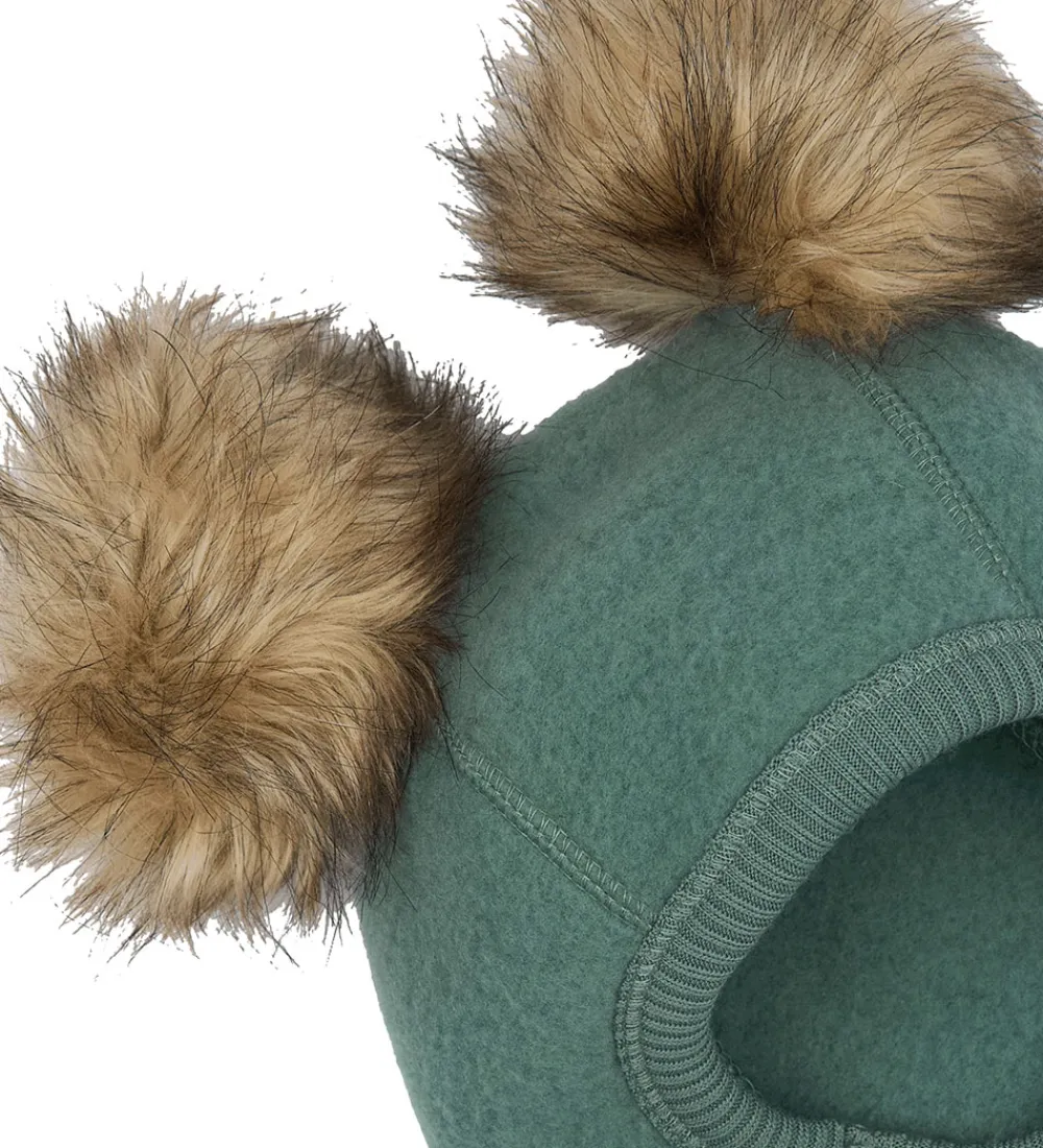 Elefanthuer-Mikk-Line Elefanthue - Uld - 1-lags - Balsam Green m. Kvaste