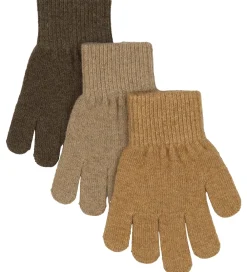 Handsker Og Luffer-Mikk-Line Handsker - Uld/Polyamid - 3-pak - Chocolate Chip-Melan