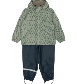 Regntøj-Mikk-Line Regntøj m. Fleece - PU - Iceberg Green