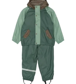 Regntøj-Mikk-Line Regntøj m. Fleece/Seler - PU - 3i1 - Balsam Green